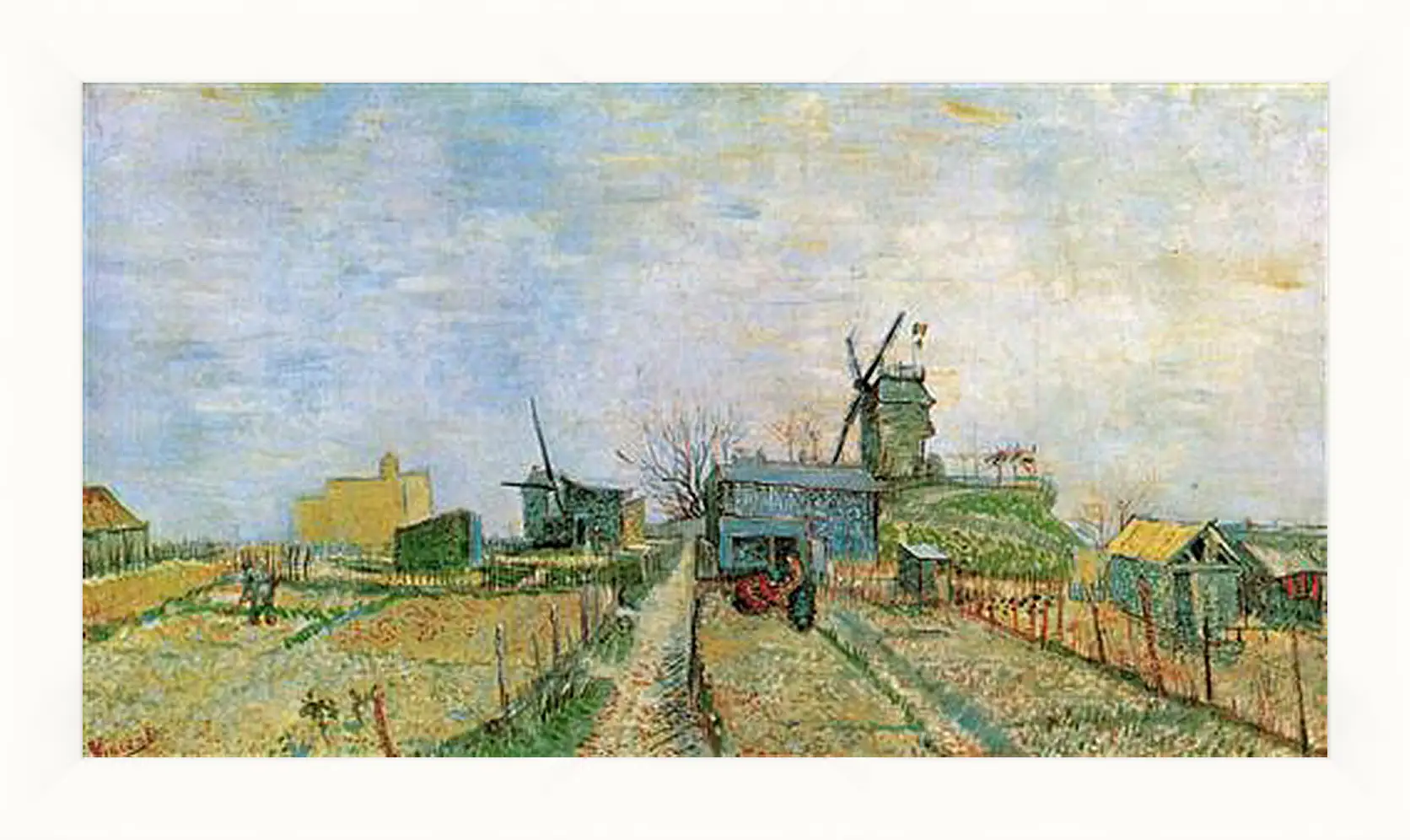 Картина в раме - Vegetable Garden in Montmartre. Винсент Ван Гог