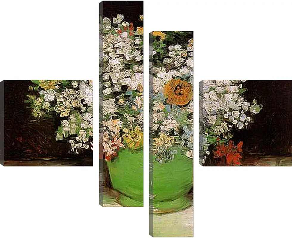 Модульная картина - Vase with Zinnias and Other Flowers. Винсент Ван Гог