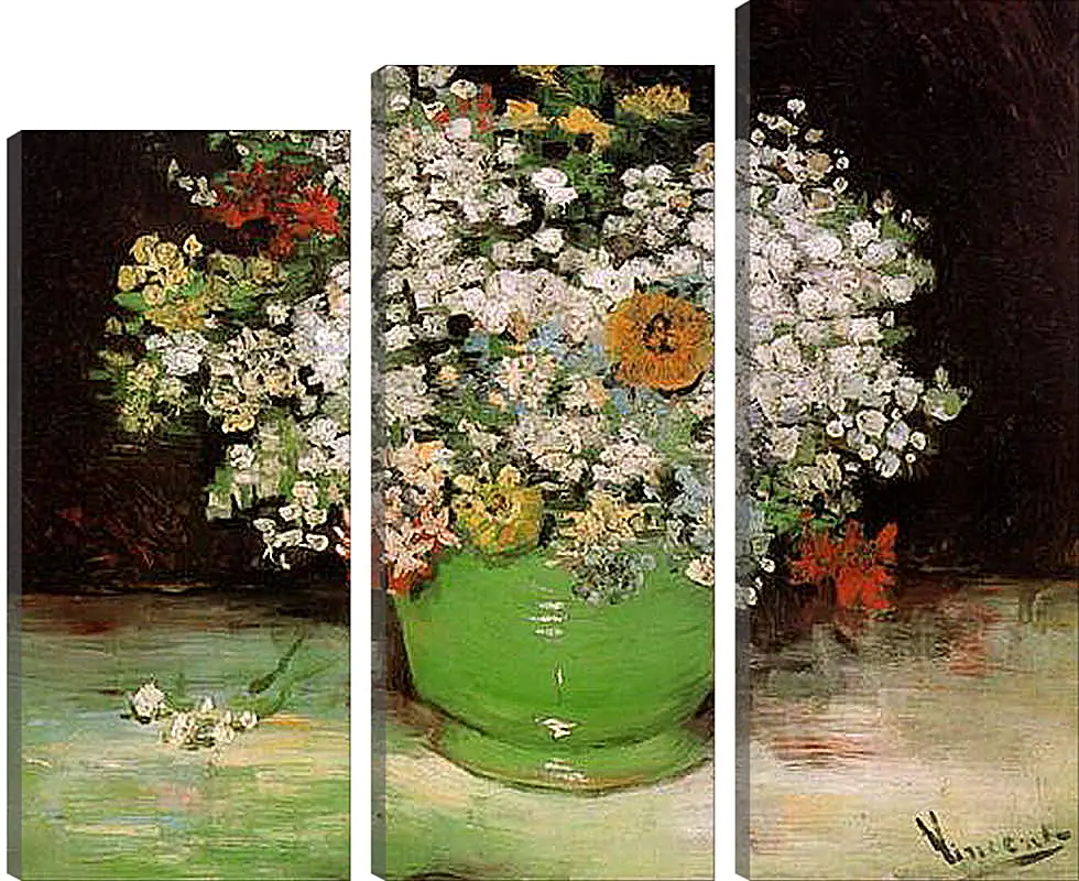 Модульная картина - Vase with Zinnias and Other Flowers. Винсент Ван Гог
