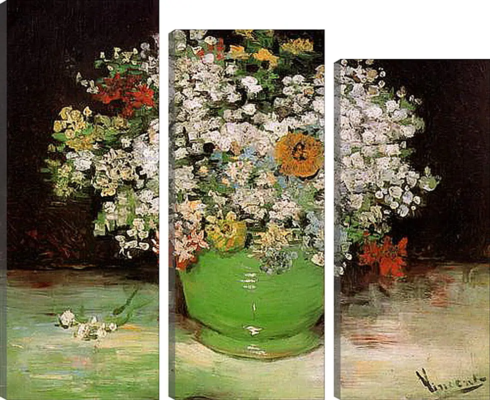 Модульная картина - Vase with Zinnias and Other Flowers. Винсент Ван Гог