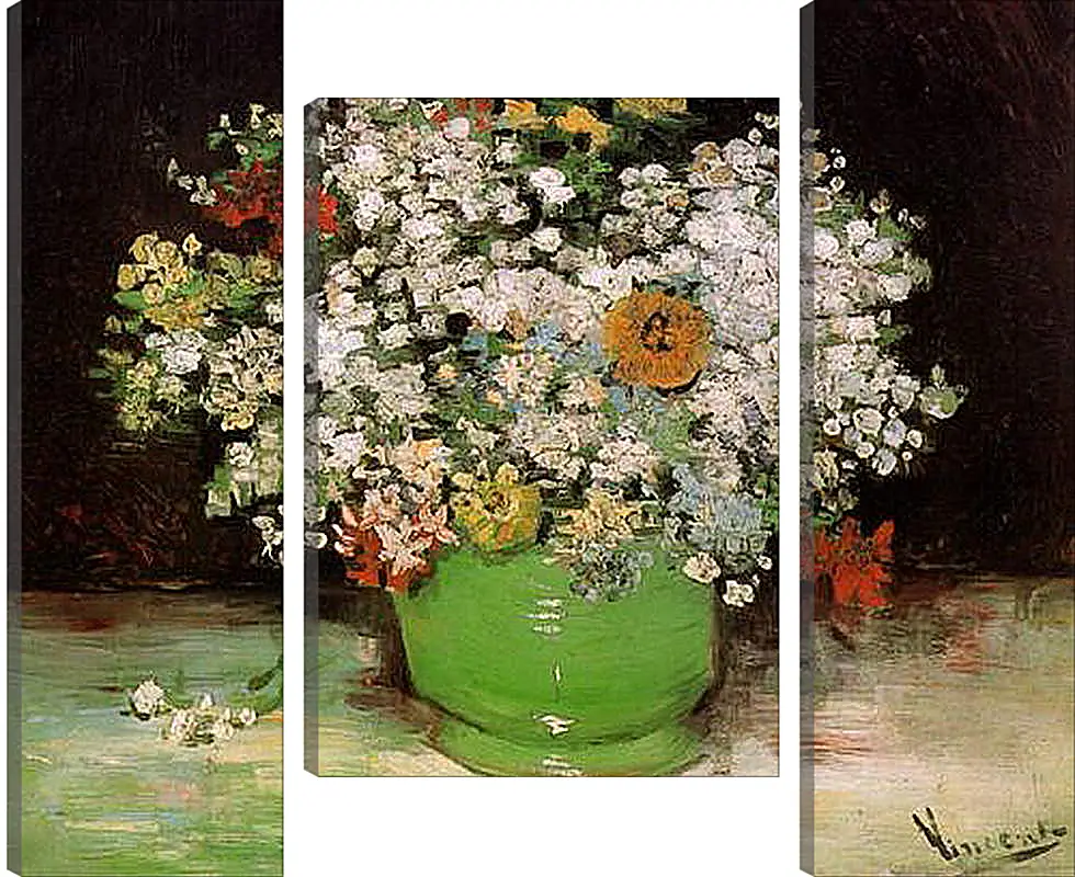 Модульная картина - Vase with Zinnias and Other Flowers. Винсент Ван Гог