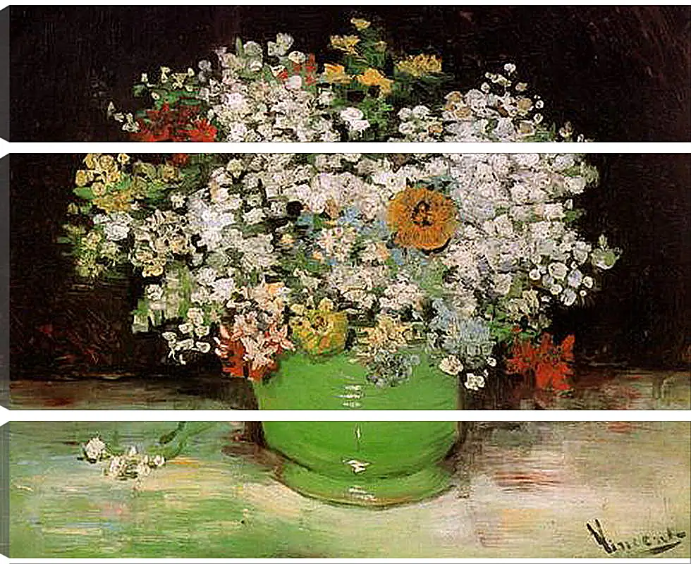 Модульная картина - Vase with Zinnias and Other Flowers. Винсент Ван Гог