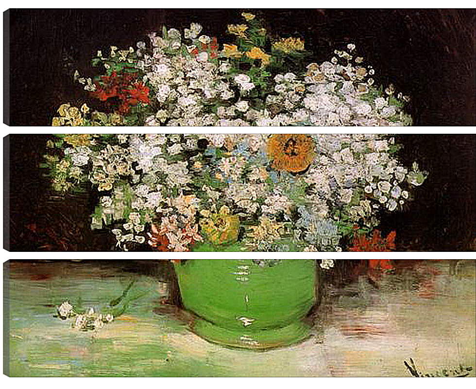 Модульная картина - Vase with Zinnias and Other Flowers. Винсент Ван Гог
