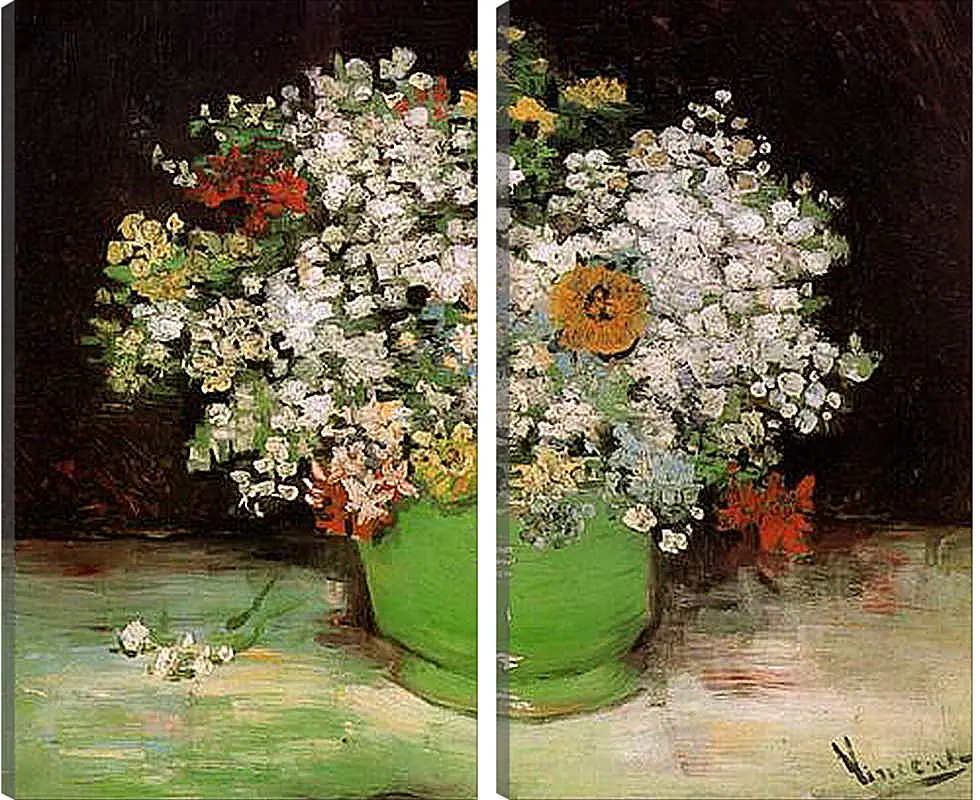 Модульная картина - Vase with Zinnias and Other Flowers. Винсент Ван Гог