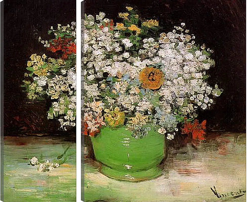 Модульная картина - Vase with Zinnias and Other Flowers. Винсент Ван Гог