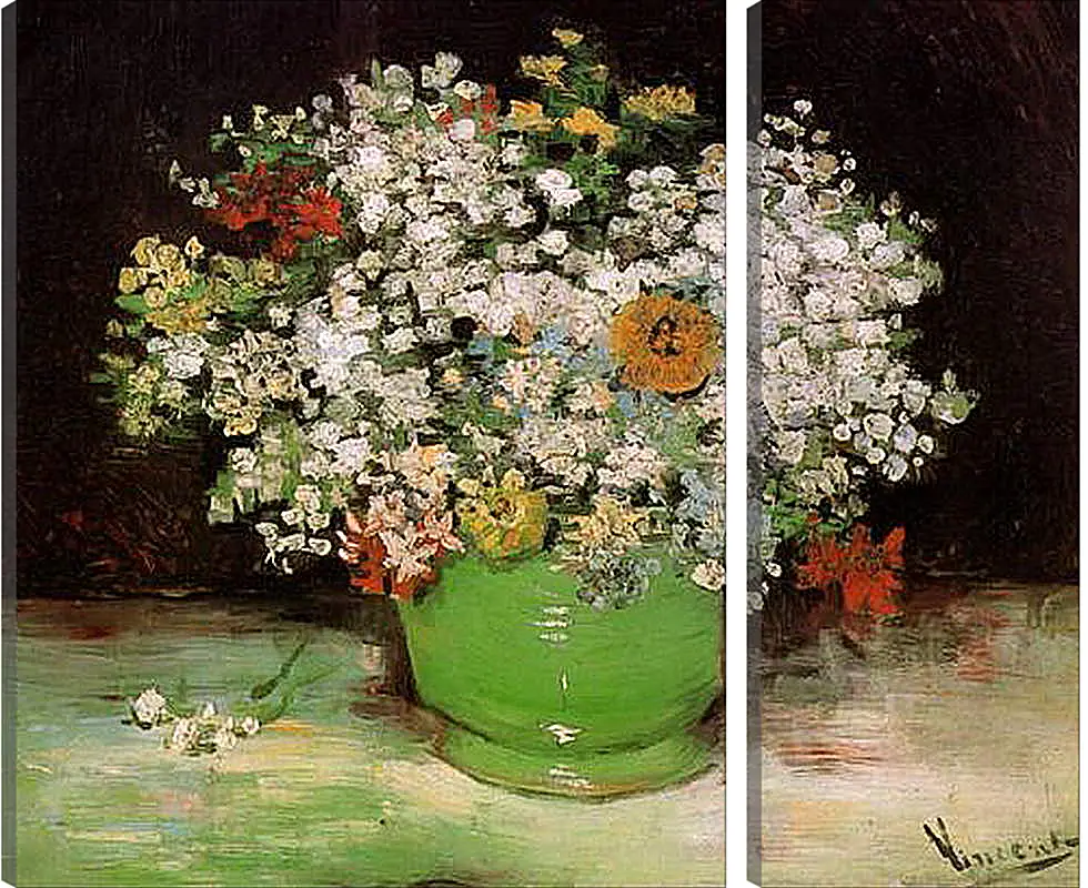 Модульная картина - Vase with Zinnias and Other Flowers. Винсент Ван Гог