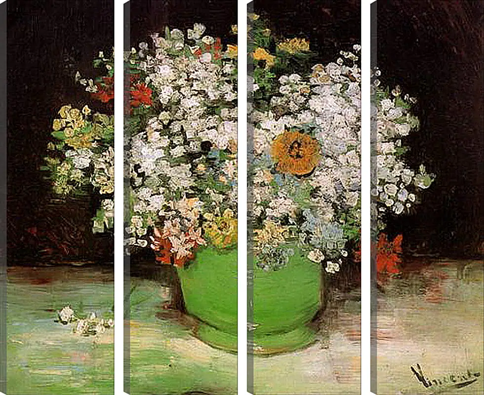 Модульная картина - Vase with Zinnias and Other Flowers. Винсент Ван Гог