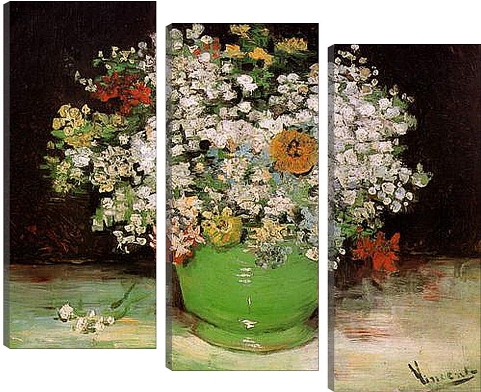Модульная картина - Vase with Zinnias and Other Flowers. Винсент Ван Гог
