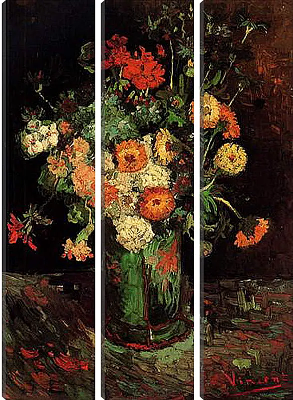 Модульная картина - Vase with Zinnias and Geraniums. Винсент Ван Гог