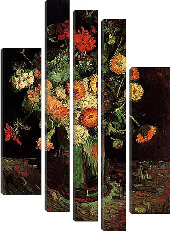 Модульная картина - Vase with Zinnias and Geraniums. Винсент Ван Гог