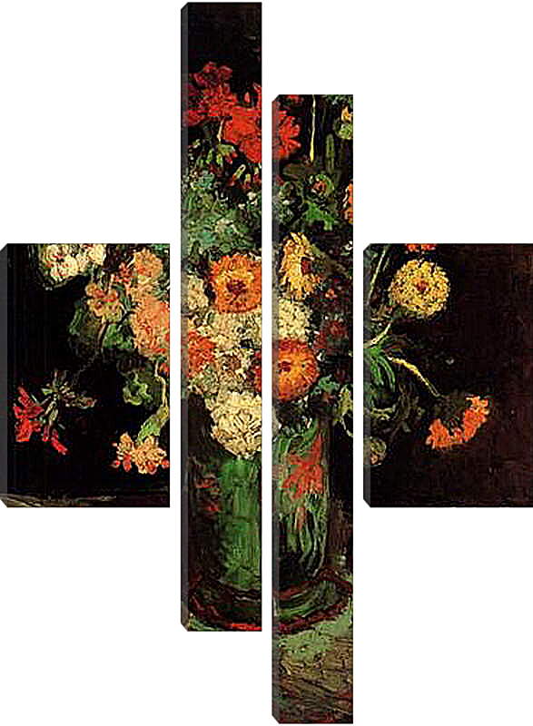 Модульная картина - Vase with Zinnias and Geraniums. Винсент Ван Гог