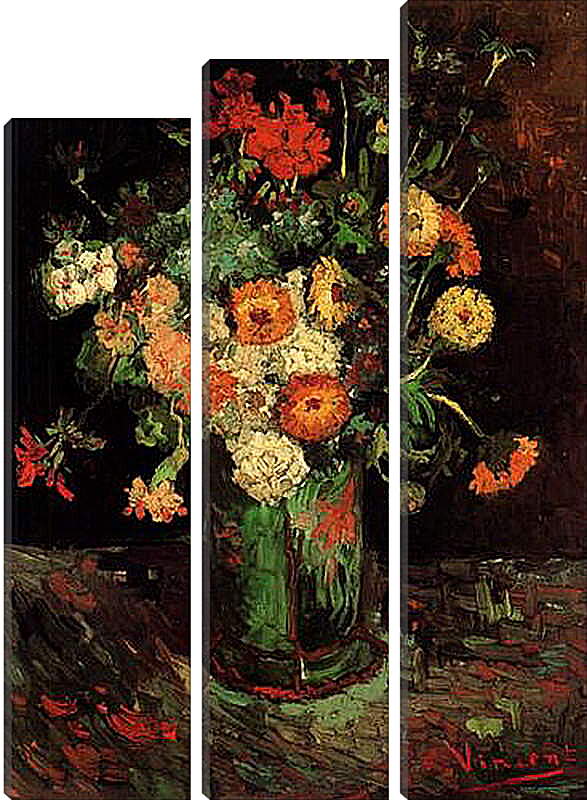 Модульная картина - Vase with Zinnias and Geraniums. Винсент Ван Гог
