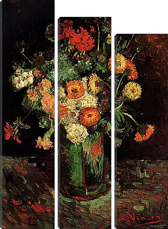 Модульная картина - Vase with Zinnias and Geraniums. Винсент Ван Гог