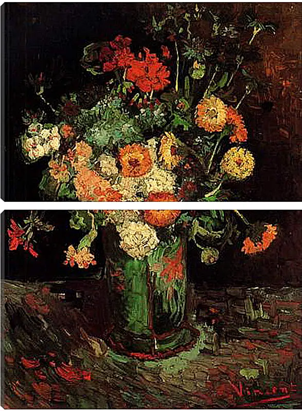 Модульная картина - Vase with Zinnias and Geraniums. Винсент Ван Гог