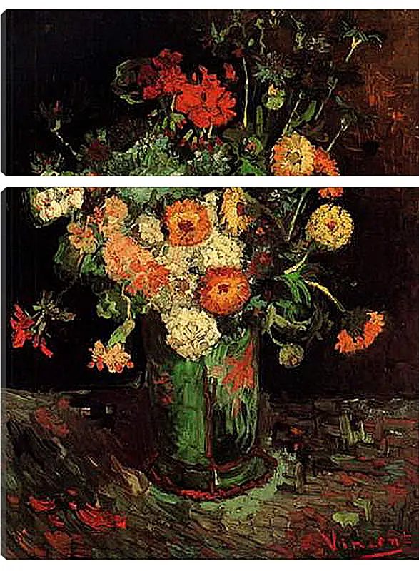 Модульная картина - Vase with Zinnias and Geraniums. Винсент Ван Гог