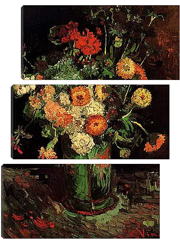 Модульная картина - Vase with Zinnias and Geraniums. Винсент Ван Гог