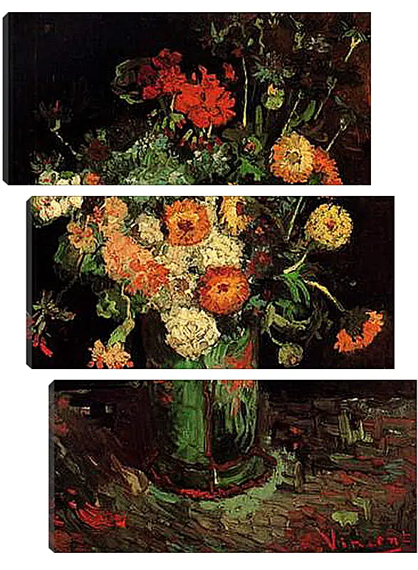 Модульная картина - Vase with Zinnias and Geraniums. Винсент Ван Гог