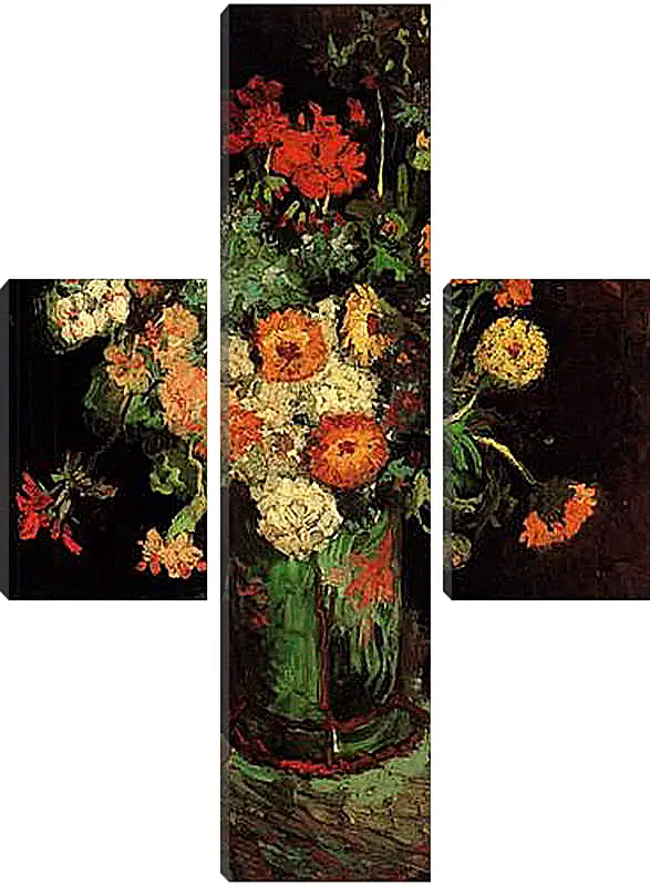 Модульная картина - Vase with Zinnias and Geraniums. Винсент Ван Гог