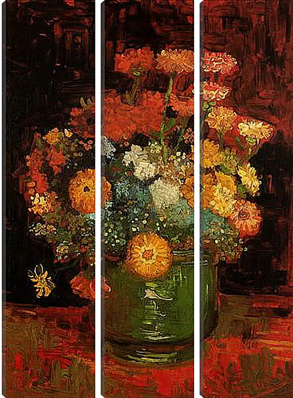 Модульная картина - Vase with Zinnias. Винсент Ван Гог
