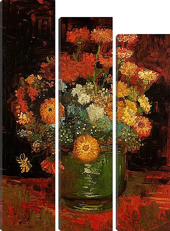 Модульная картина - Vase with Zinnias. Винсент Ван Гог