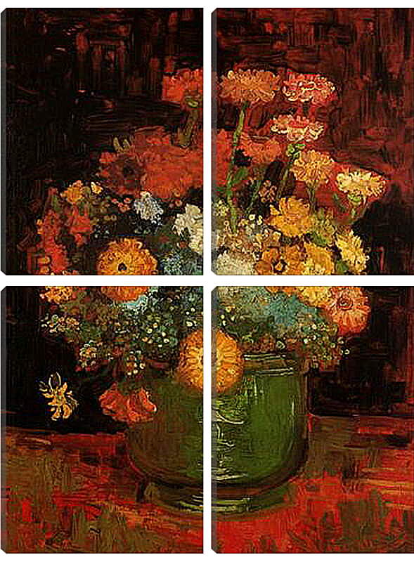 Модульная картина - Vase with Zinnias. Винсент Ван Гог