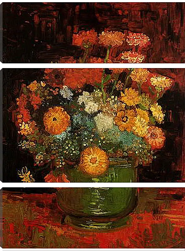 Модульная картина - Vase with Zinnias. Винсент Ван Гог
