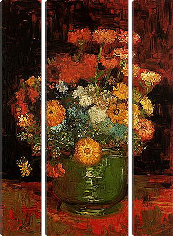 Модульная картина - Vase with Zinnias. Винсент Ван Гог