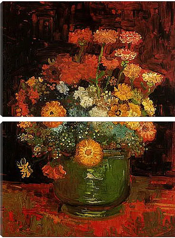 Модульная картина - Vase with Zinnias. Винсент Ван Гог