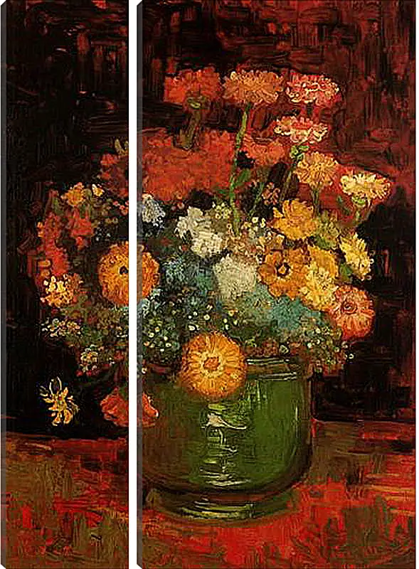 Модульная картина - Vase with Zinnias. Винсент Ван Гог