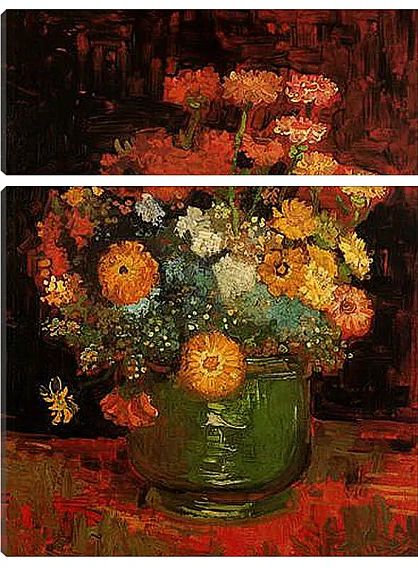 Модульная картина - Vase with Zinnias. Винсент Ван Гог