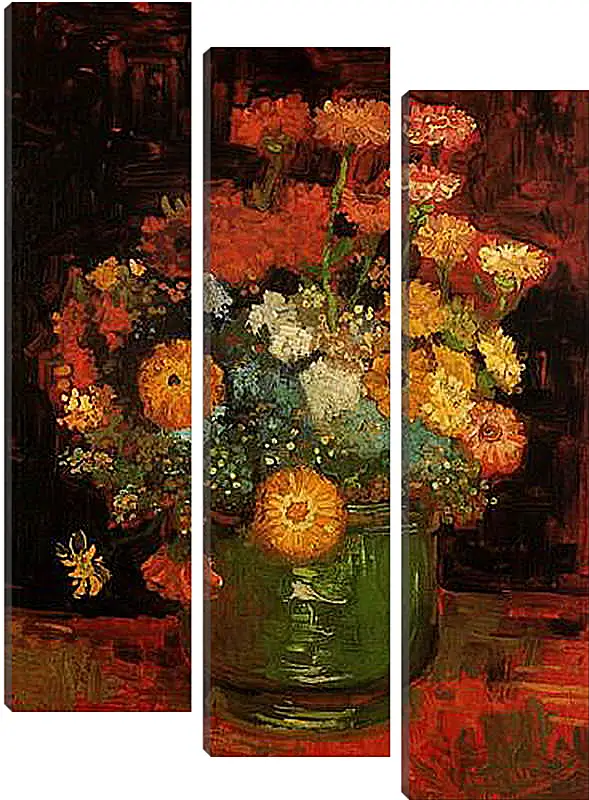 Модульная картина - Vase with Zinnias. Винсент Ван Гог
