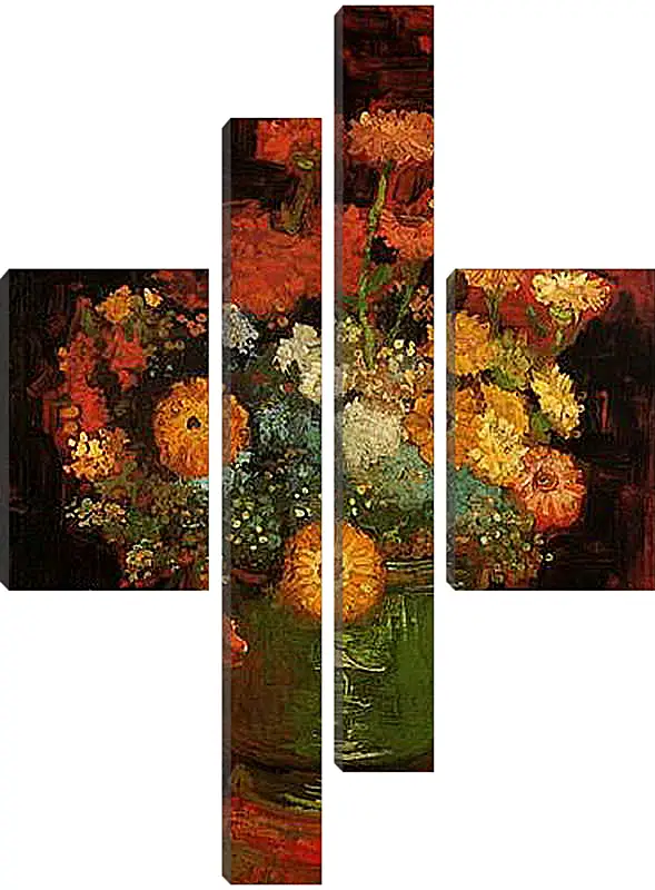 Модульная картина - Vase with Zinnias. Винсент Ван Гог