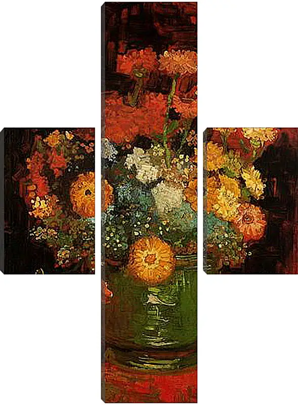 Модульная картина - Vase with Zinnias. Винсент Ван Гог