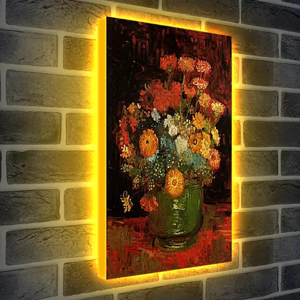 Лайтбокс световая панель - Vase with Zinnias. Винсент Ван Гог
