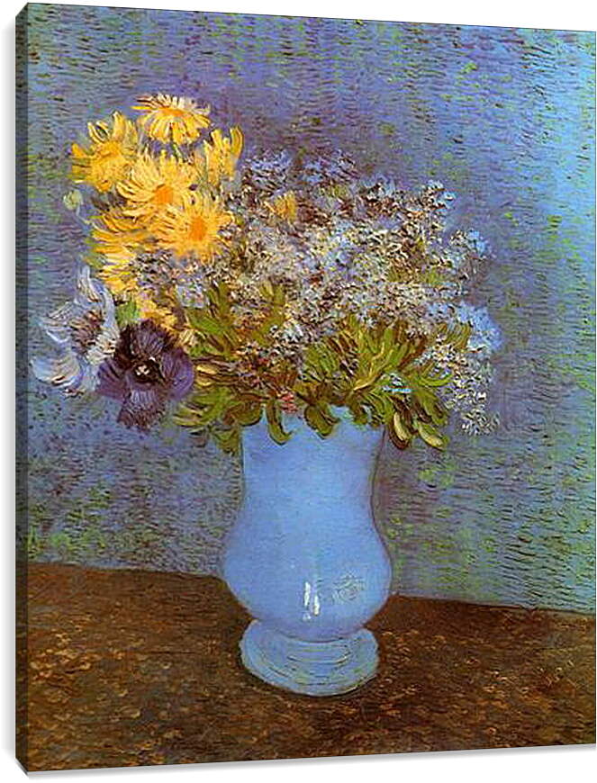 Постер и плакат - Vase with Lilacs, Daisies and Anemones. Винсент Ван Гог