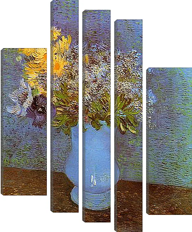 Модульная картина - Vase with Lilacs, Daisies and Anemones. Винсент Ван Гог