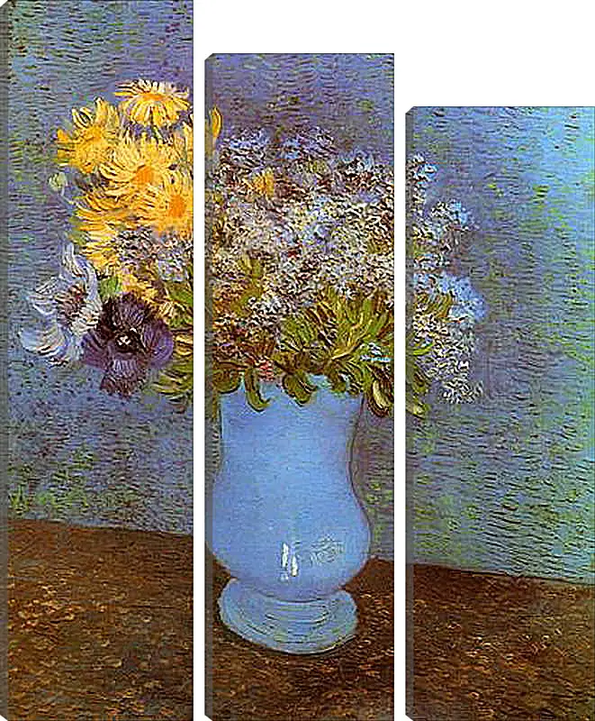 Модульная картина - Vase with Lilacs, Daisies and Anemones. Винсент Ван Гог