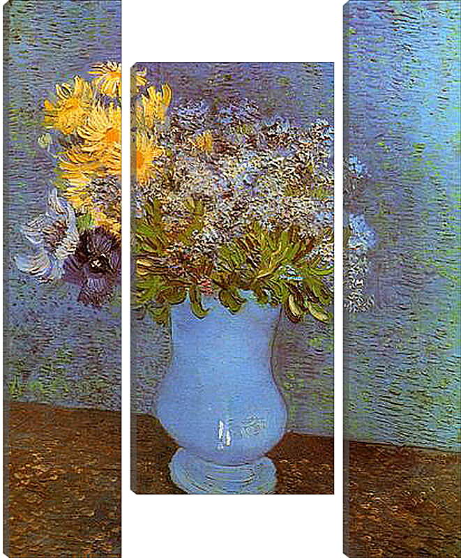 Модульная картина - Vase with Lilacs, Daisies and Anemones. Винсент Ван Гог