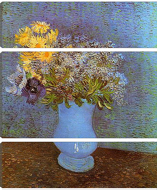 Модульная картина - Vase with Lilacs, Daisies and Anemones. Винсент Ван Гог
