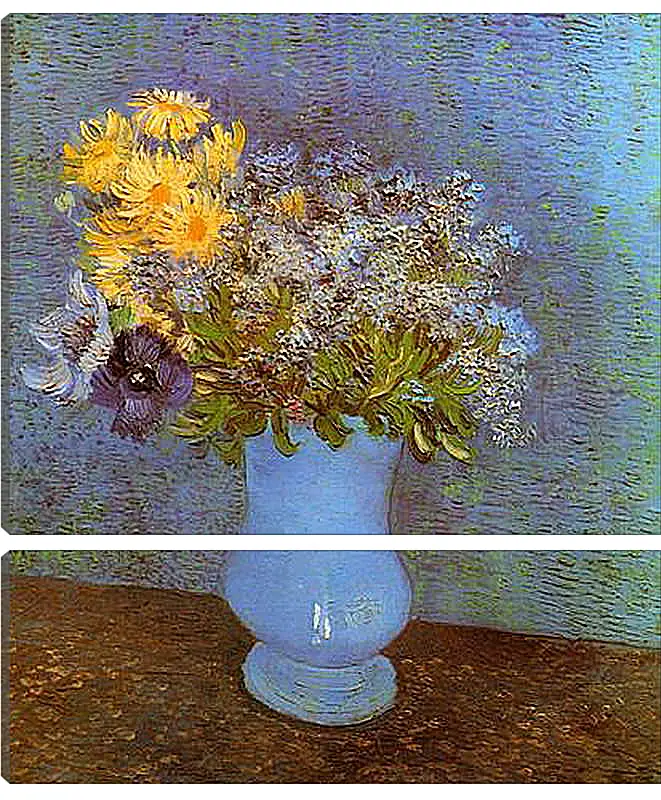 Модульная картина - Vase with Lilacs, Daisies and Anemones. Винсент Ван Гог