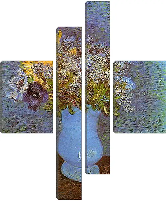 Модульная картина - Vase with Lilacs, Daisies and Anemones. Винсент Ван Гог