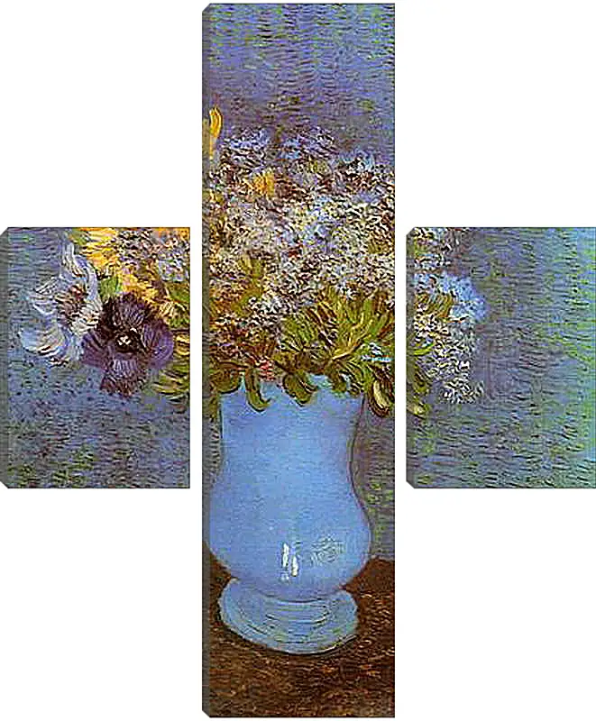 Модульная картина - Vase with Lilacs, Daisies and Anemones. Винсент Ван Гог