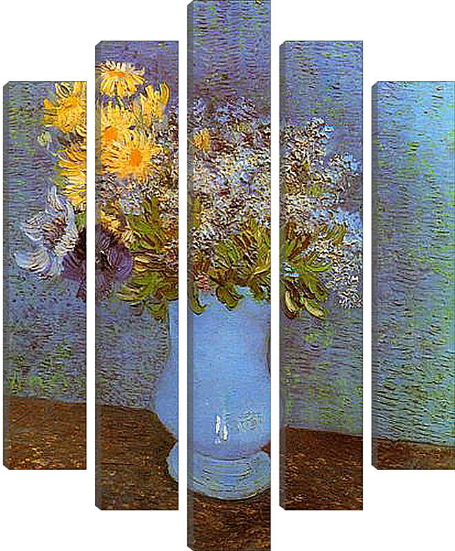 Модульная картина - Vase with Lilacs, Daisies and Anemones. Винсент Ван Гог