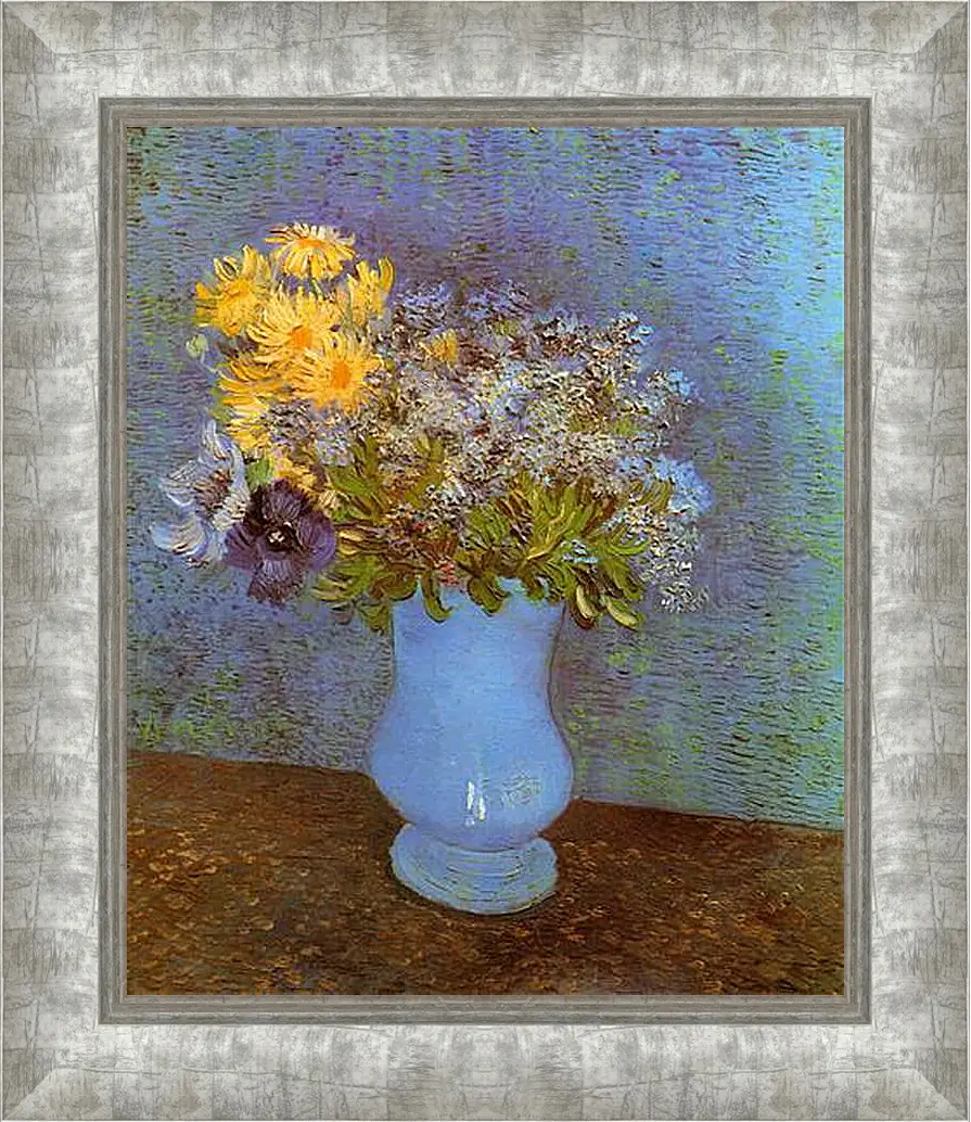 Картина в раме - Vase with Lilacs, Daisies and Anemones. Винсент Ван Гог
