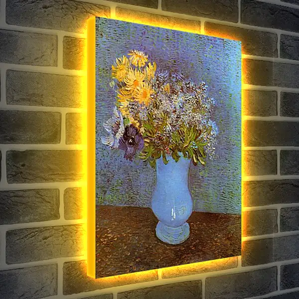 Лайтбокс световая панель - Vase with Lilacs, Daisies and Anemones. Винсент Ван Гог