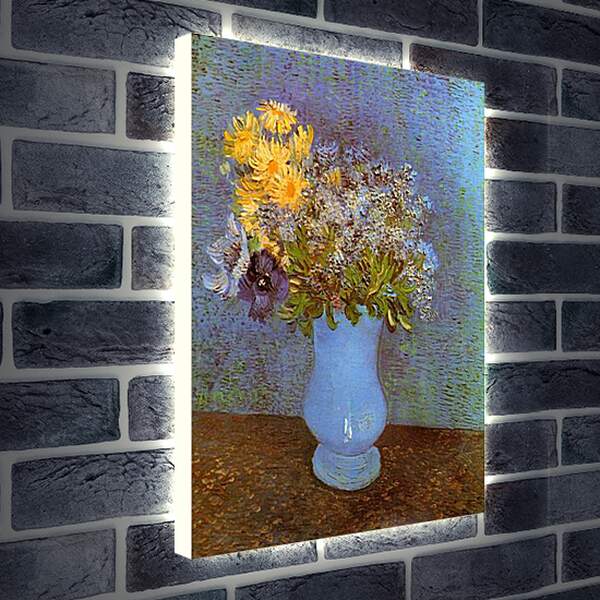 Лайтбокс световая панель - Vase with Lilacs, Daisies and Anemones. Винсент Ван Гог