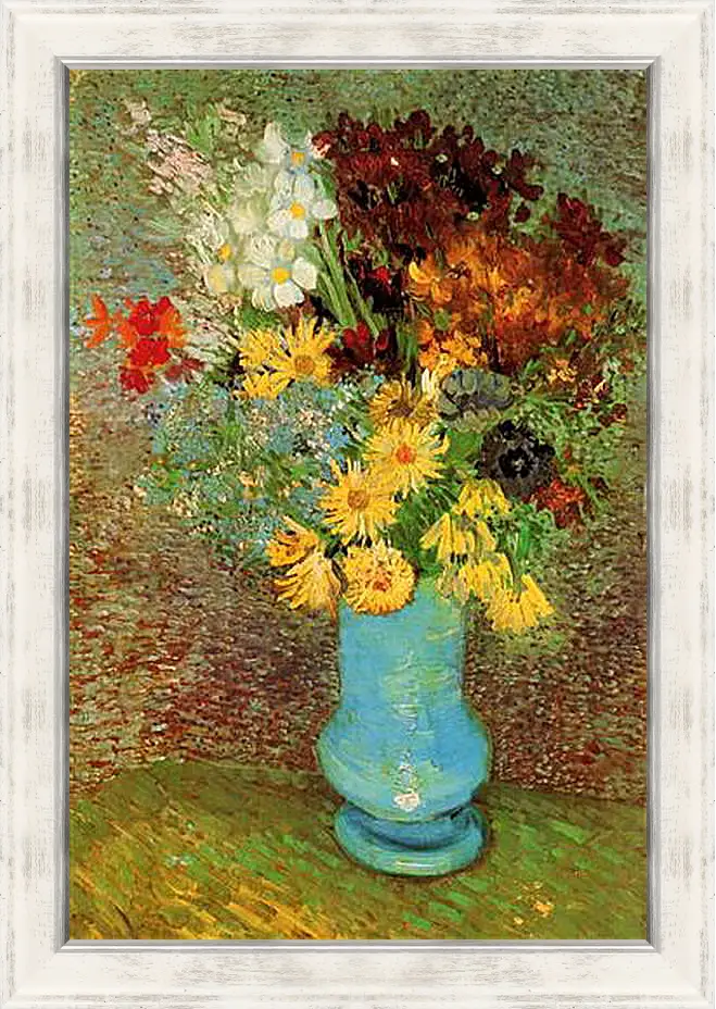 Картина в раме - Vase with Daisies and Anemones. Винсент Ван Гог