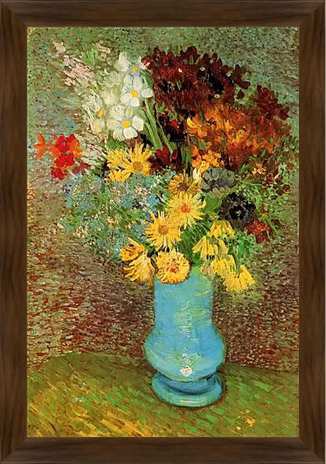 Картина в раме - Vase with Daisies and Anemones. Винсент Ван Гог