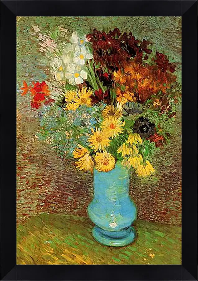 Картина в раме - Vase with Daisies and Anemones. Винсент Ван Гог
