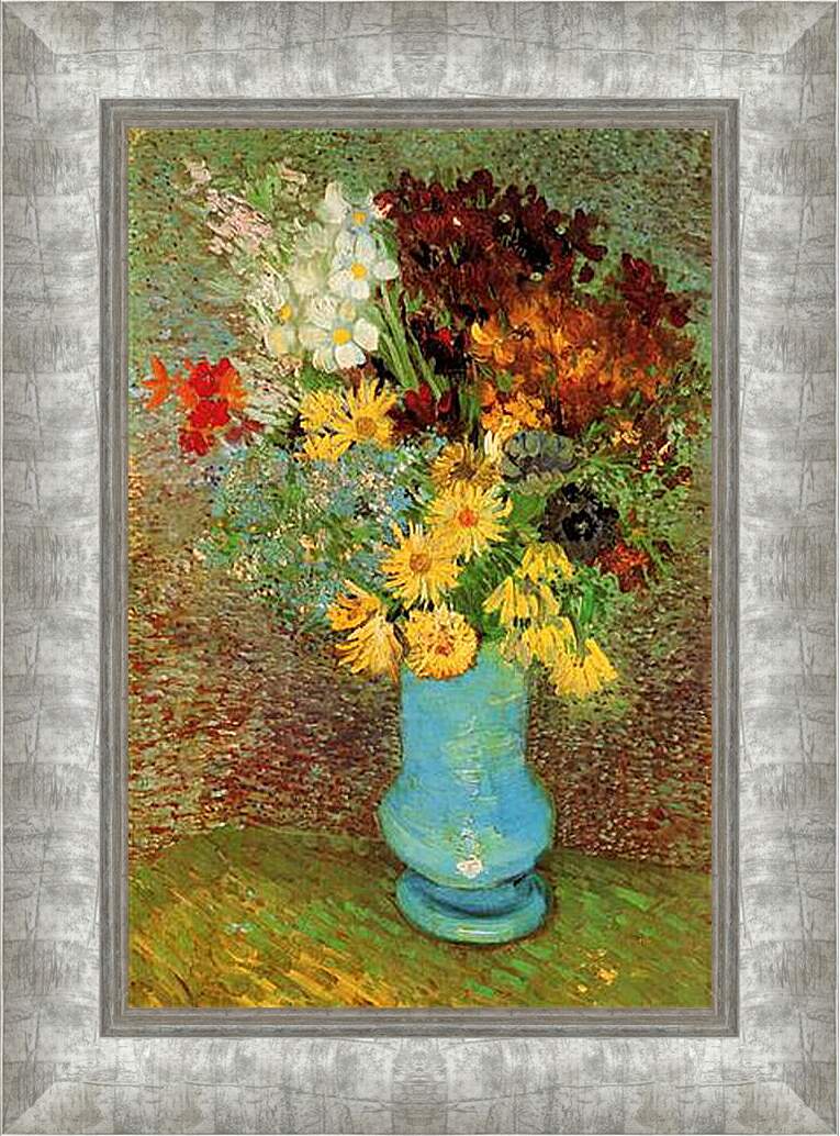 Картина в раме - Vase with Daisies and Anemones. Винсент Ван Гог
